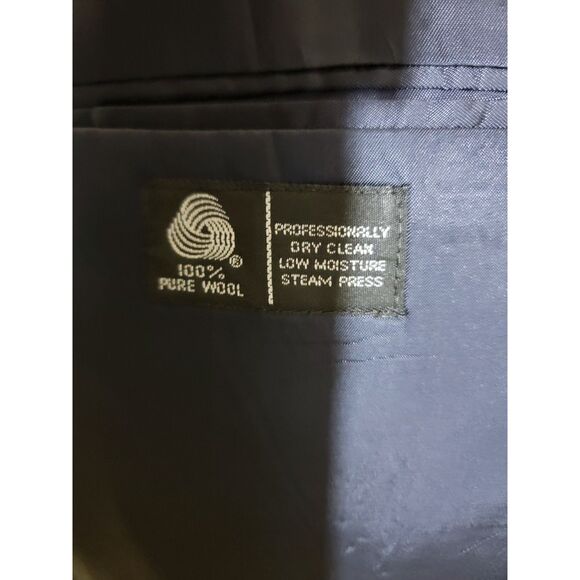 Joseph Abboud Plaid Navy Wool Sport Coat Blazer Suit Jacket - 44 - Picture 4 of 11